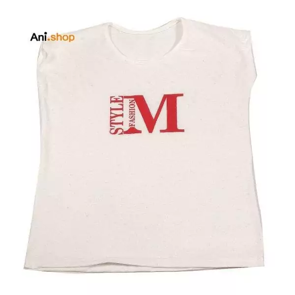 تی شرت حلقه ای زنانه طرح M style