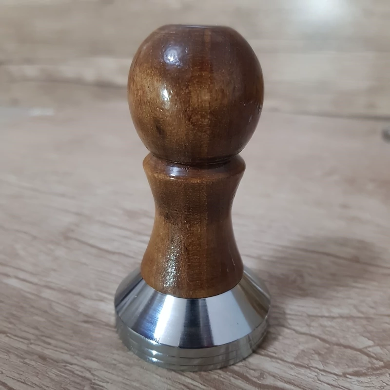 تمپر قهوه دسته چوبی سایز 51  خانگی