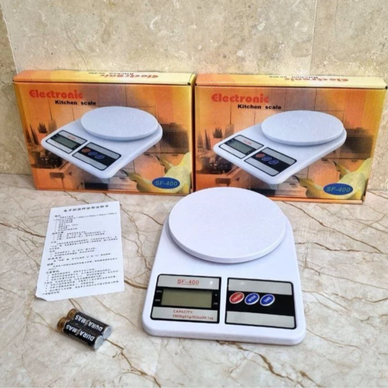 ترازو آشپزخانه اصلی چین برند سومیت با باطری، دیجیتال 10 کیلویی sf 400 دقت 1 گرم (مدلmana1456)