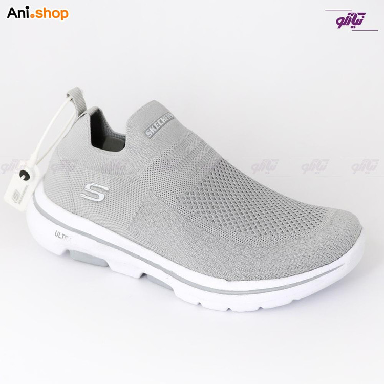 کفش اسکیچرز مدل Knit طبی رنگ طوسی روشن سایز 40 (پس کرایه)