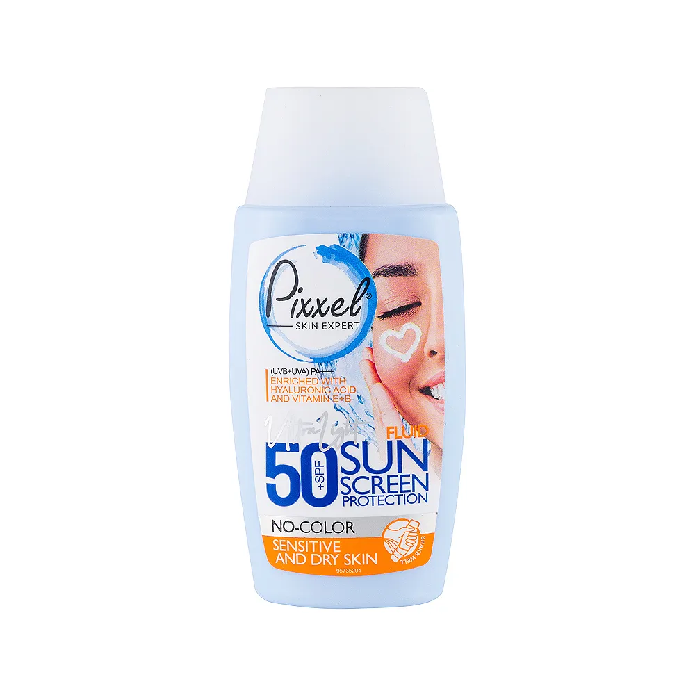کرم ضد آفتاب بدون رنگ مناسب پوست های خشک، نرمال و حساس با SPF 50 پیکسل (پس کرایه)