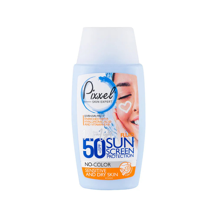 کرم ضد آفتاب بدون رنگ مناسب پوست های خشک، نرمال و حساس با SPF 50 پیکسل (پس کرایه)