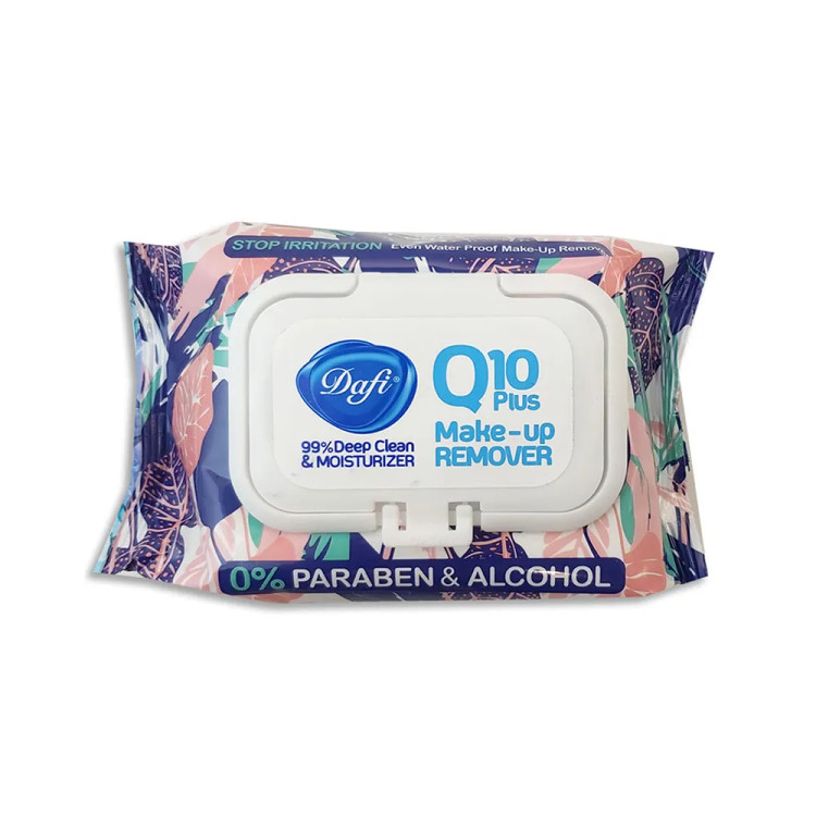 دستمال مرطوب پاک کننده آرایش دافی مدل Q10 طرح گلدار 50 برگی (طرح رندوم) (پس کرایه)