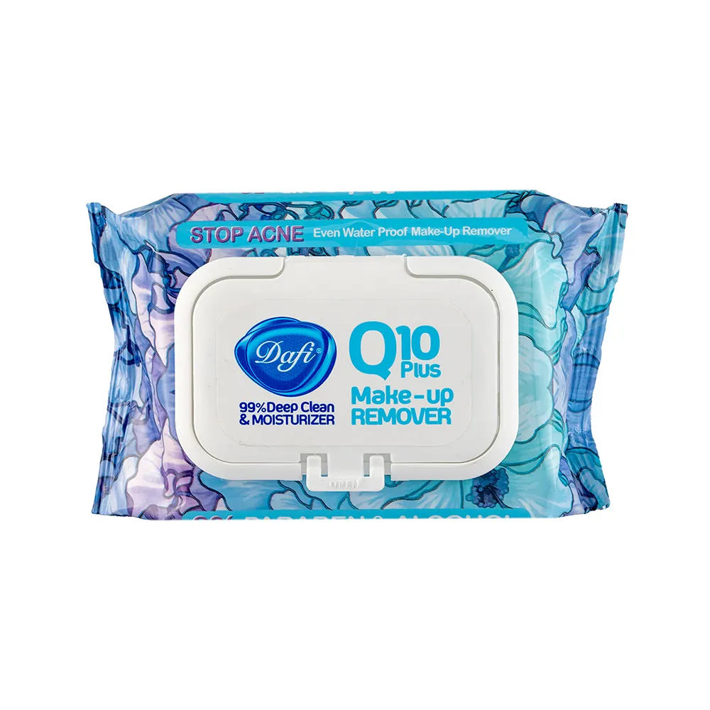 دستمال مرطوب پاک کننده آرایش دافی مدل Q10 طرح گلدار 50 برگی (طرح رندوم) (پس کرایه)