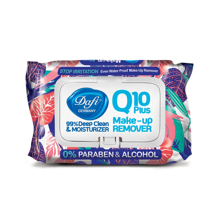دستمال مرطوب پاک کننده آرایش دافی مدل Q10 طرح گلدار 50 برگی (طرح رندوم) (پس کرایه)