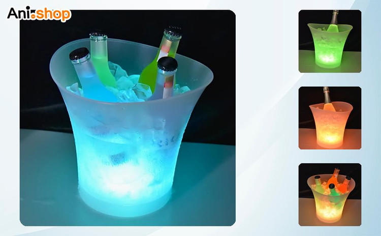 سطل یخ بلوتوثی مدل K-036 با اسپیکر و نورپردازی RGB (پس کرایه)