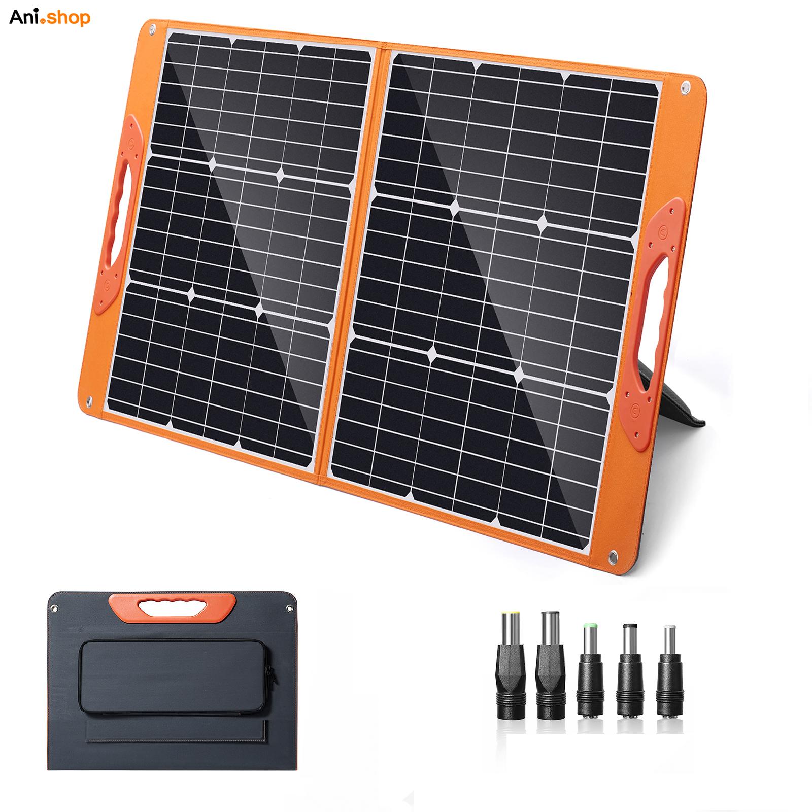 پنل خورشیدی 60W وات قابل حمل تاشو با خروجی 12 ولت USB و تایپ C (پس کرایه)