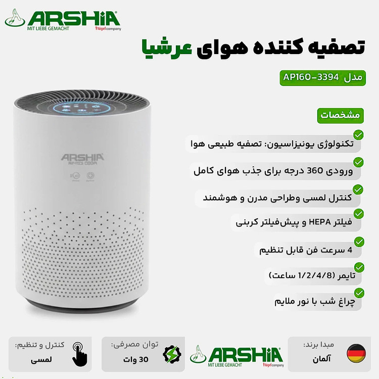 دستگاه تصفیه هوا گرین لاین مدل اصلی Green Lion Compact Air Purifier